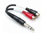 Y Cable 1 4 M Stereo to Dual RCA F Cable Adapter
