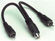 Y Cable RCA F to Dual RCA M Cable Adapter