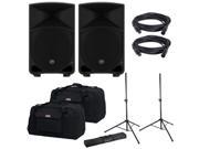 Mackie Thump 12 Powered Speakers 2 with Gator Stands Totes