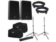 Electro Voice ZLX15P Powered Speakers 2 with Gator Stands Totes
