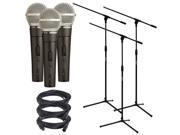 Shure SM58 Microphone with On Off Switch 3 Pack plus Stands Cables