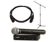 Shure BLX24 PG58 Wireless Handheld Microphone w Boom Stand Cable