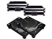 Pioneer DJ PLX1000 Turntables w Road Cases