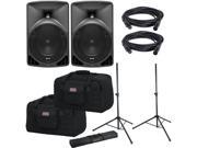 Alto Professional TX8 Powered Speakers 2 with Gator Stands Totes
