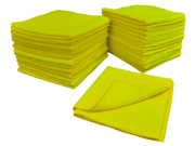 Eurow Microfiber 16 x 16in 300 GSM Cleaning Towels 25 Pack Yellow