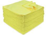 Eurow Microfiber 12 x 12in 300 GSM Cleaning Towels Yellow 50 Pack