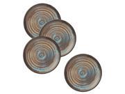 Set of 4 Merritt Melamine Glazed Brown Swirl Round Salad Plate 8