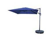 Santorini 10ft Square Cantilever Umbrella With Stand Blue