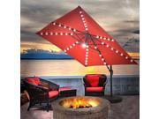 Fiesta Solar LED 10ft Square Cantilever Umbrella Terra Cotta