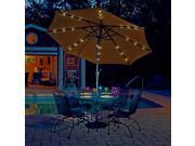 Mirage Fiesta Solar LED 9ft Octagonal Auto tilt Market Umbrella Sun Stone