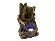 Alpine Tree Trunk Tabletop Fountain With LED light