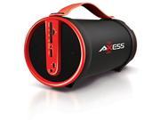 Axess Bluetooth SD Card AUX FM Inputs 2.1 Hi Fi Red Cylinder Speaker SPBT1033RD