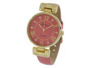 Geneva Platinum Women s Gold Tone S. Steel Strawberry Faux Leather Watch 9881