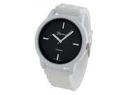 Geneva Platinum Women s Quartz Black Dial White Plastic Silicone Watch 9856