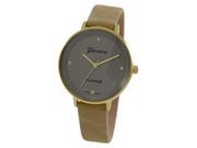 Geneva Platinum Women s Gold Tone Stainless Steel Beige Leather Watch 9861