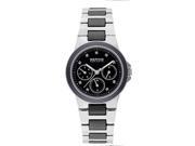 Bering Women s Chrono Crystals Black Ceramic Stainless Steel Watch 32237 742