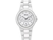 Bering Women s Chrono Crystals White Ceramic Stainless Steel Watch 32237 754