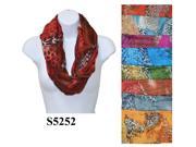 12 Pieces Wholesale Lot Women Lady Infinity Cheetah Print Color Block Chunk Circle Double Loop Scarf Wrap. S5252