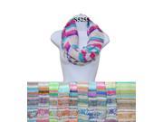 12 Pieces Wholesale Lot Women Lady Girls Infinity Color Block Chunk Circle Double Loop Scarf Wrap.