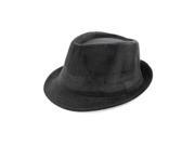 Faddism Fashion Fedora Hat Features Solid Black Design in Velvet Like Material