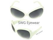 MLC Eyewear SF751 WHTPB Butterfly Stunning Fashion Sunglasses White Frame Purple Black Lenses for Women
