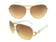 MLC Eyewear Marna Shield Fashion Sunglasses in Gold white
