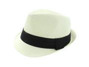 Faddism Fashion Fedora Hat in White