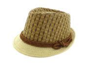Faddism Fashion Fedora Hat in Brown Beige
