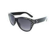 MLC Eyewear Studded Frame and Temple 53mm Cat Eye Sunglasses in Black silver