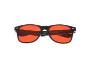 MLC Eyewear Stylish Wayfarer Sunglasses Black Frame Red Lenses