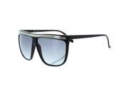 MLC Eyewear Polished Metal Brow Details 58mm Shield Sunglasses in Black silver