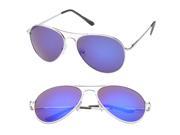 MLC Eyewear Kingsburg Aviator Fashion Sunglasses in Silver Frame Blue Lenses