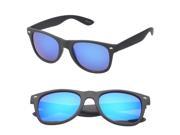 MLC Eyewear Wayfarer Fashion Sunglasses in Black Frame Blue Lenses