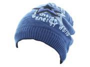 Faddism Brandon Forever Star Knit Beanie Cap in Blue