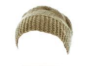 Kate Marie Lola Handcrafted Cable Twist Beanie Headband in Tan