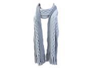 Kate Marie Viana Double Layer Fringe Knit Eternity Scarf in Grey
