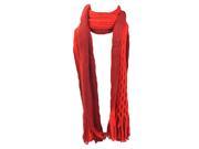 Kate Marie Viana Double Layer Fringe Knit Eternity Scarf in Red