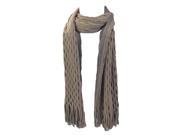Kate Marie Viana Double Layer Fringe Knit Eternity Scarf in Taupe