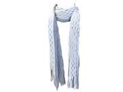 Kate Marie Viana Double Layer Fringe Knit Eternity Scarf in White