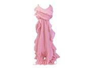 Kate Marie Halley Ruffled Knit Scarf in Pink