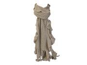 Kate Marie Halley Ruffled Knit Scarf in Taupe