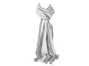 Kate Marie Kiley Herringbone Knit Scarf in White