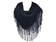 Kate Marie Janie Double Sided Knit Scarf in Black