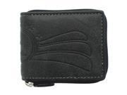 YL Fashion Men s Leather Zip around Wallet in Black