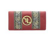 YL Fashion Women s Leather Accordion Wallet in Red