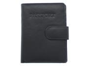 YL Fashion Unisex Leather Bi fold Passport Case in Black