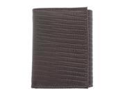 YL Fashion Men s Lizard Grain Bonded Leather Tri fold Wallet in Brown