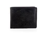 YNY Fashion Men s Leather Bifold Wallet in Black