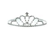 Kate Marie Alexis Adorable Rhinestones Crown Tiara with Hair Combs in Silver