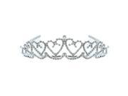 Kate Marie Brandi Adorable Rhinestones Crown Tiara with Hair Combs in Silver